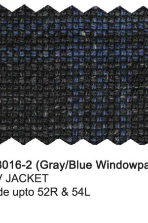 E88016-2-Enzo Wool Jacket-Gray/Blue Windowpane