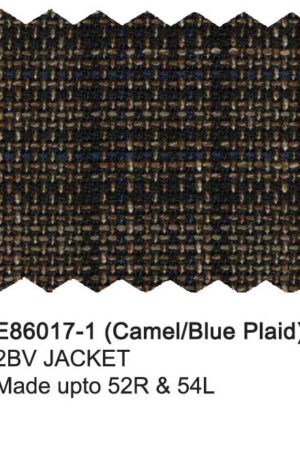 E86017-1-Enzo Wool Jacket-Camel/Blue Plaid